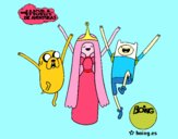 Dibujo Jake, Princesa Chicle y Finn pintado por dominium