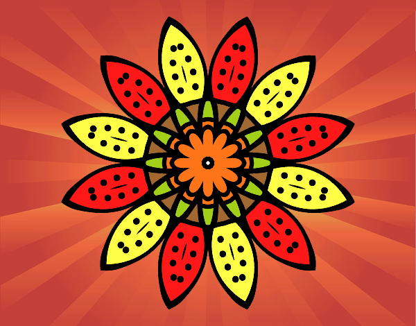 Dibujo Mandala flor con pétalos pintado por CARySER