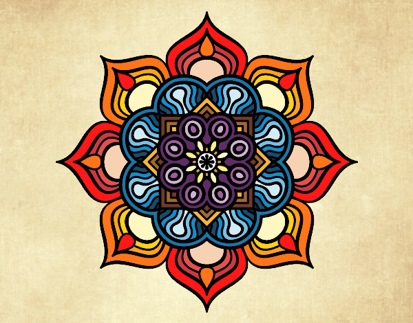 Dibujo Mandala flor de fuego pintado por Angelica13