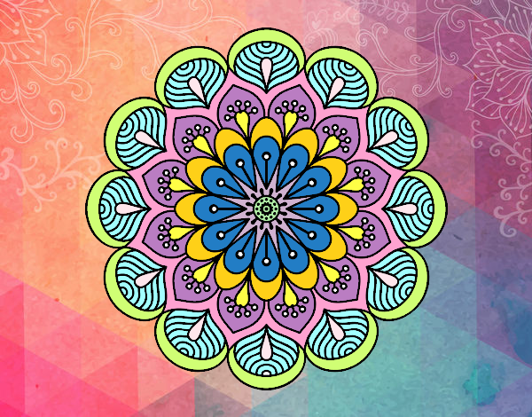 Mandala flor y hojas