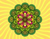 Dibujo Mandala flor y hojas pintado por CARySER