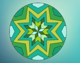 Dibujo Mandala mosaico estrella pintado por CARySER
