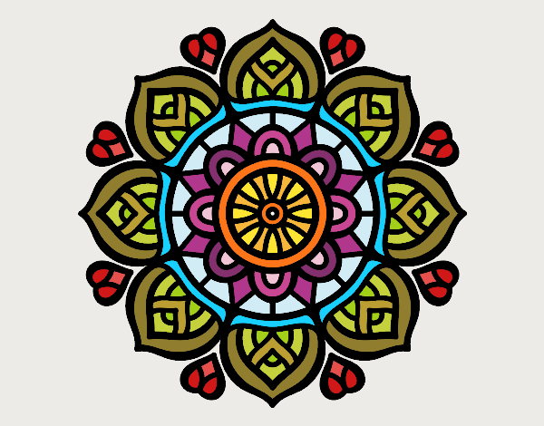 Dibujo Mandala para la concentración mental pintado por Angelica13