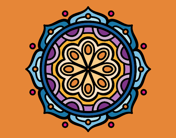 Dibujo Mandala para meditar pintado por anyany
