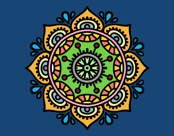 Dibujo Mandala para relajarse pintado por anyany