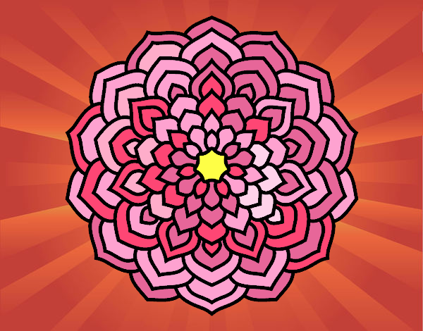 Dibujo Mandala pétalos de flor pintado por sofiakeisy