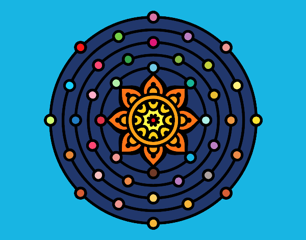 Dibujo Mandala sistema solar pintado por sofiakeisy