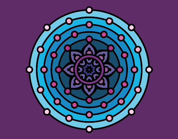Dibujo Mandala sistema solar pintado por queyla
