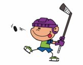 Dibujo Niño aprendiendo a jugar a hockey pintado por Julia05