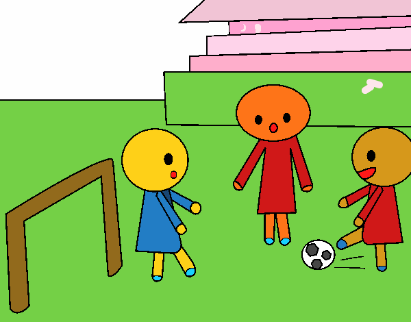 Niños jugando a futbol