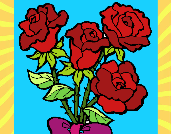  Dibujo de Ramo de rosas pintado por en Dibujos.net el día