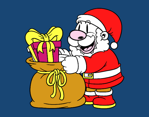 Santa Claus ofreciendo regalos