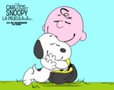 Snoopy y Carlitos abrazados