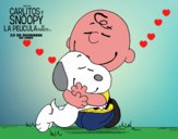 Snoopy y Carlitos abrazados