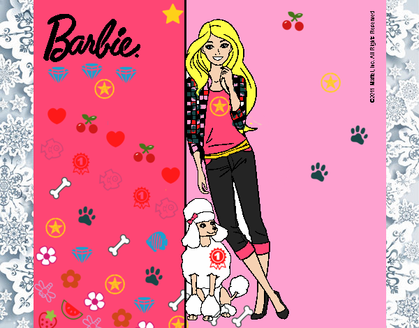 Barbie con cazadora de cuadros