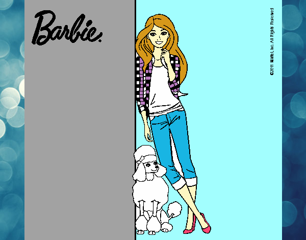 Barbie con cazadora de cuadros