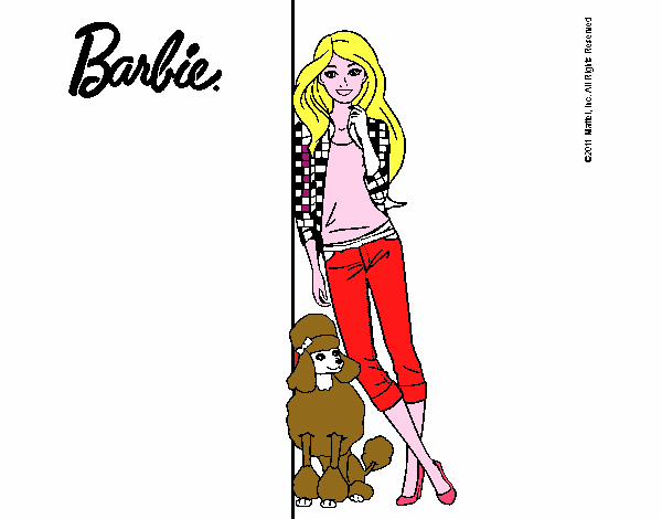 Barbie con cazadora de cuadros