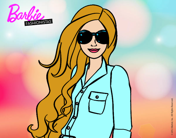 Dibujo Barbie con gafas de sol pintado por valeruca