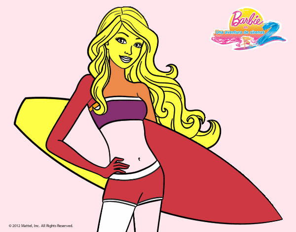 Barbie con tabla de surf