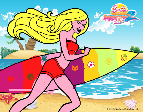 Barbie corre al agua