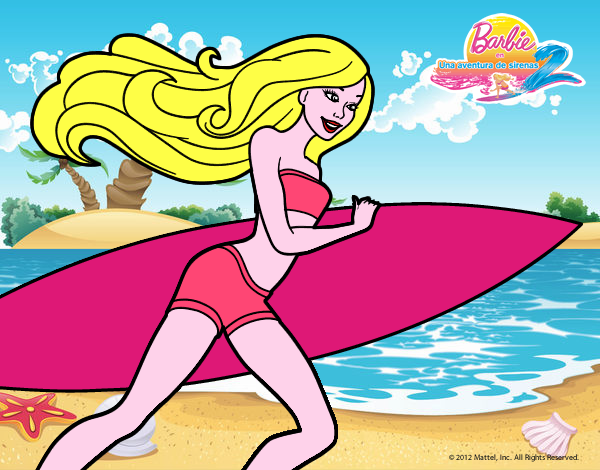 Barbie corre al agua