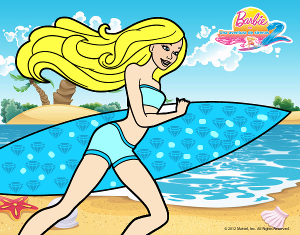 Barbie corre al agua