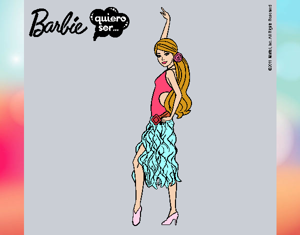 Dibujo Barbie flamenca pintado por valeruca