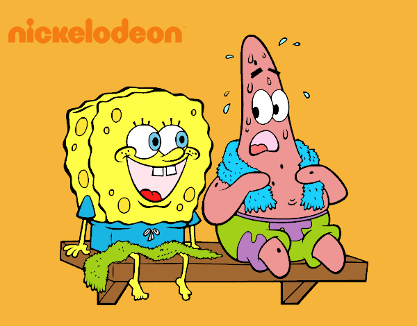 Bob Esponja y Patricio en bañador