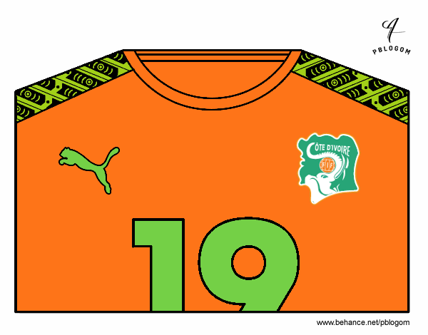 Camiseta del mundial de fútbol 2014 de Costa de Marfil