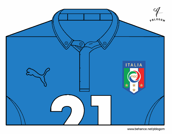 Camiseta del mundial de fútbol 2014 de Italia