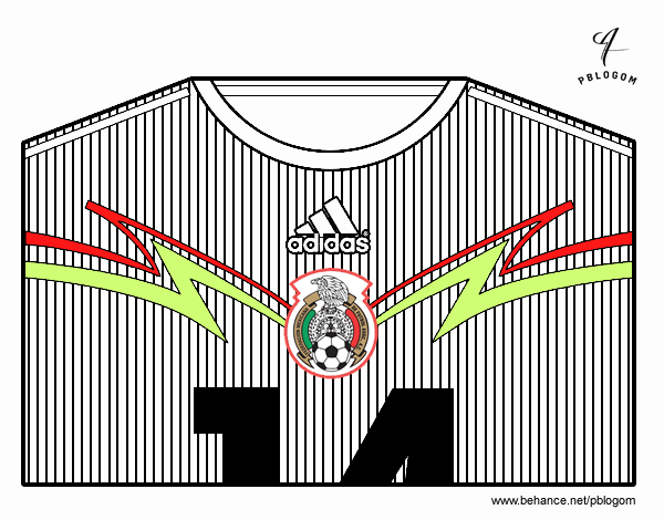 Camiseta del mundial de fútbol 2014 de México