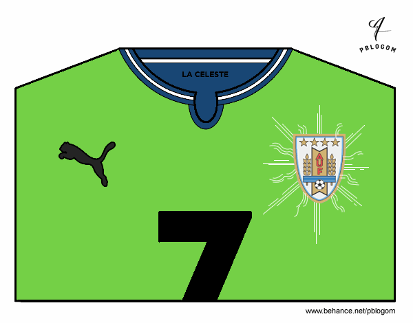 Camiseta del mundial de fútbol 2014 de Uruguay