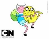 Finn y Jake abrazados