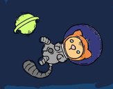 Dibujo Gatito astronauta pintado por valetgz