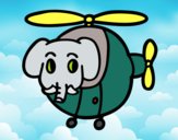 Helióptero con elefante