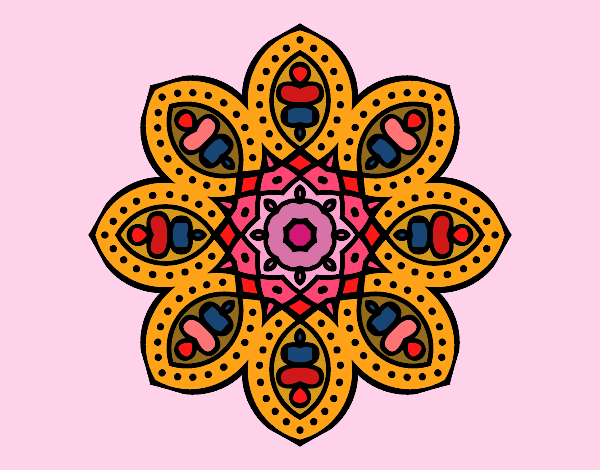 Dibujo Mandala de inspiración árabe pintado por FAFARIZA
