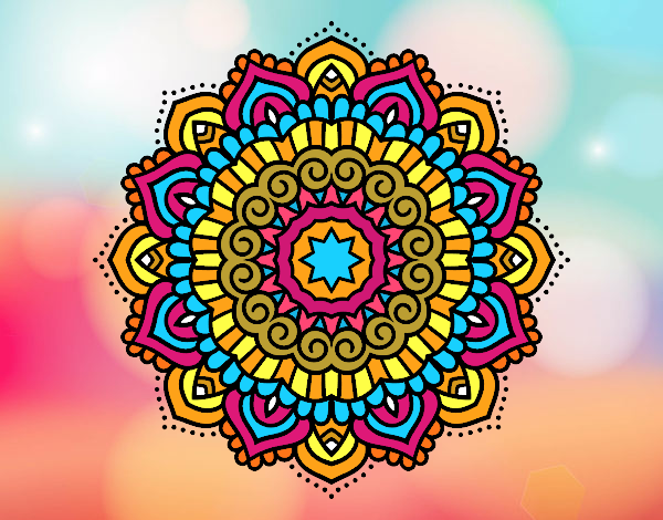 Dibujo Mandala estrella decorada pintado por CARySER