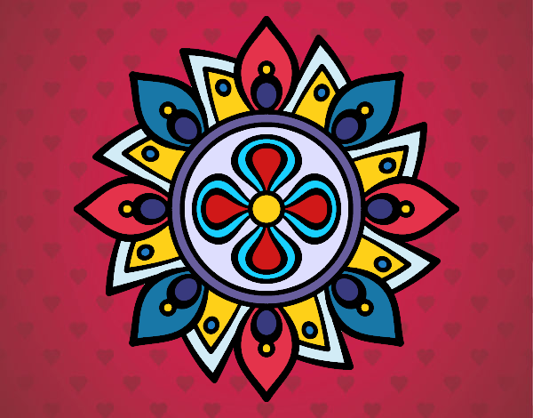 Dibujo Mandala flor sencilla pintado por CARySER
