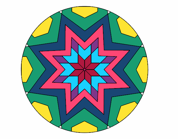 Dibujo Mandala mosaico estrella pintado por macath