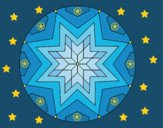 Dibujo Mandala mosaico estrella pintado por queyla