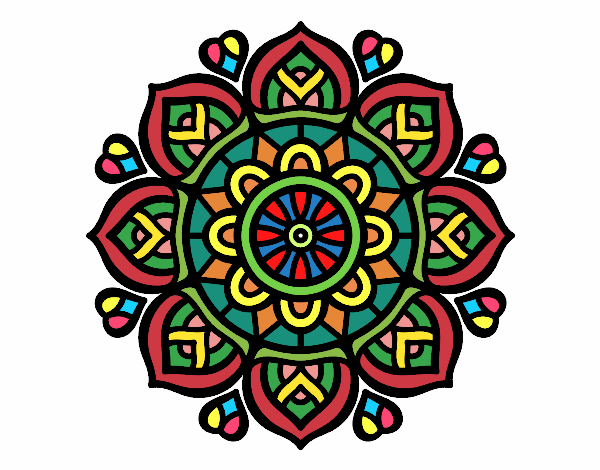 Dibujo Mandala para la concentración mental pintado por colibri49
