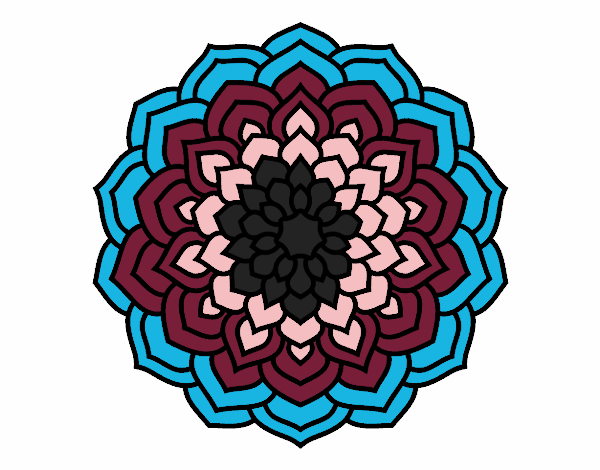 Dibujo Mandala pétalos de flor pintado por julietaaaa