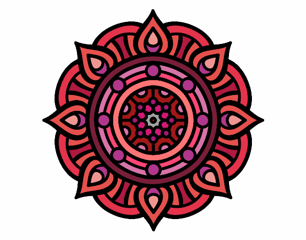 Dibujo Mandala puntos de fuego pintado por maryeloz