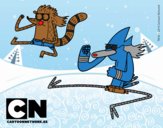 Mordecai y Rigby karatekas