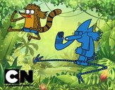 Mordecai y Rigby karatekas