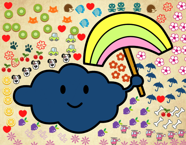 Dibujo de Nube con arcoiris pintado por en Dibujos.net el día 17-05-16