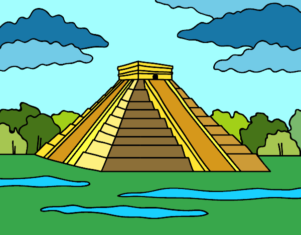 Dibujo Pirámide de Chichén Itzá pintado por gretamary