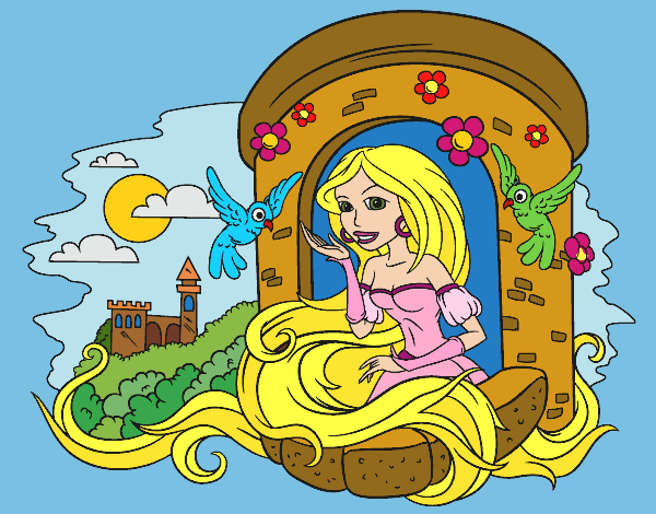 Dibujo Princesa Rapunzel pintado por queyla