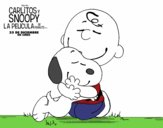 Snoopy y Carlitos abrazados