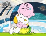 Snoopy y Carlitos abrazados